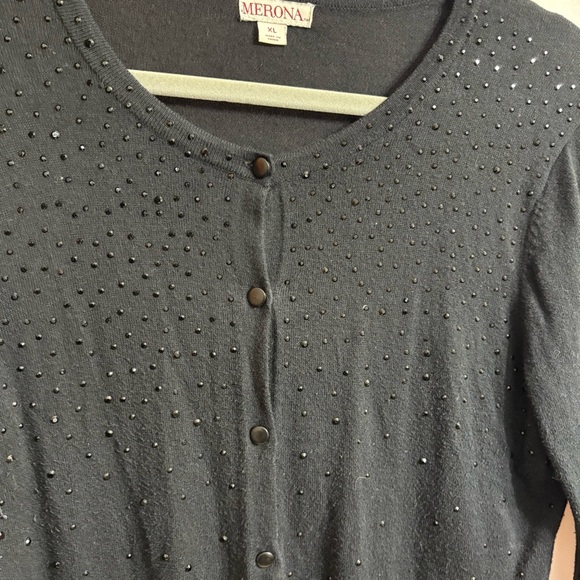 Merona Black Women's XL Cardigan Sweater Party Holiday Event - Picture 4 of 5